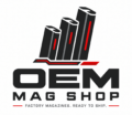 oem mag shop logo with tagline